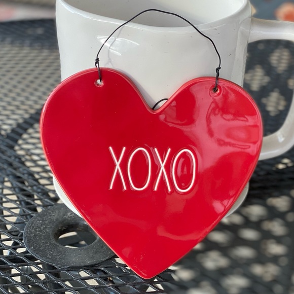 Rae Dunn XOXO Heart Sign Red